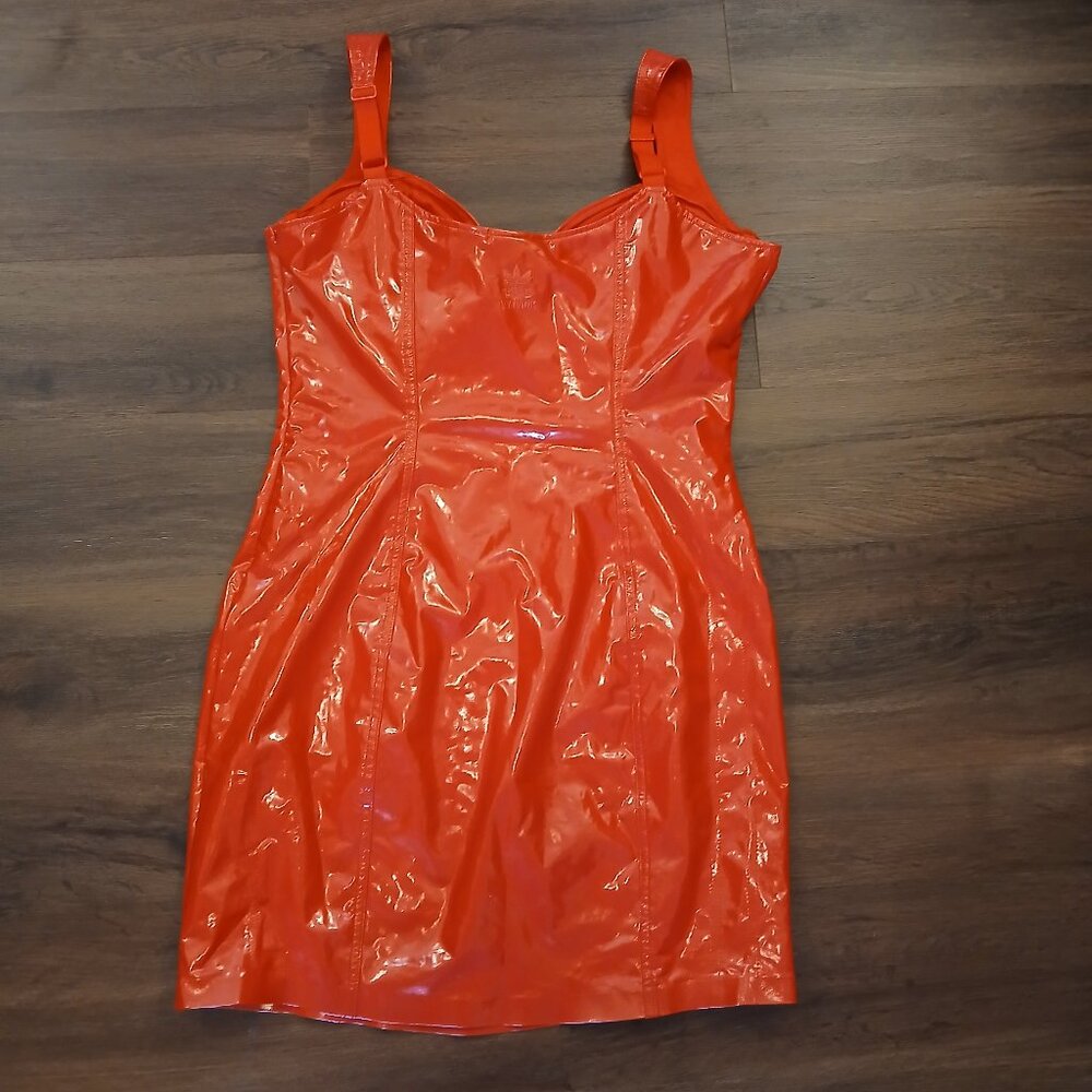 IVY PARK Adidas Originals X Latex Dress In Red RARE DESIGNER BEYONCE BODYCON XL - Picture 5 of 6